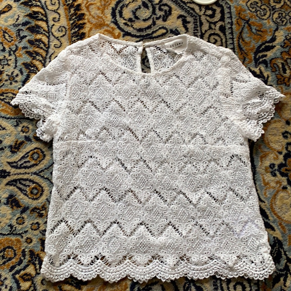 White Lace Wedding Topper